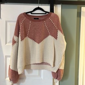 Pink and cream Pearl Sweater
